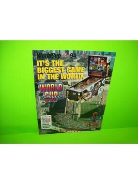 World Cup Soccer Pinball FLYER Original 1994 Fifa Game Artwork Sheet Sports Fans